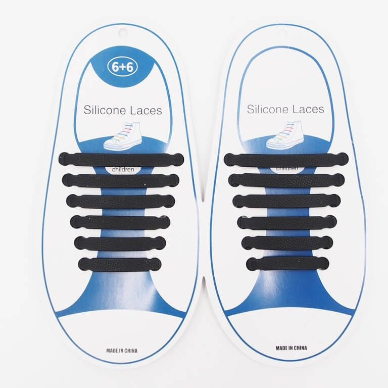 Silikoniniai batų raišteliai vaikams, juoda