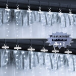 Led usb užuolaida girlianda 3x3m, šaltai balta