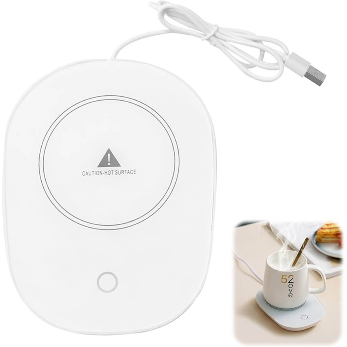 Elektrinis puodelio šildytuvas, balta