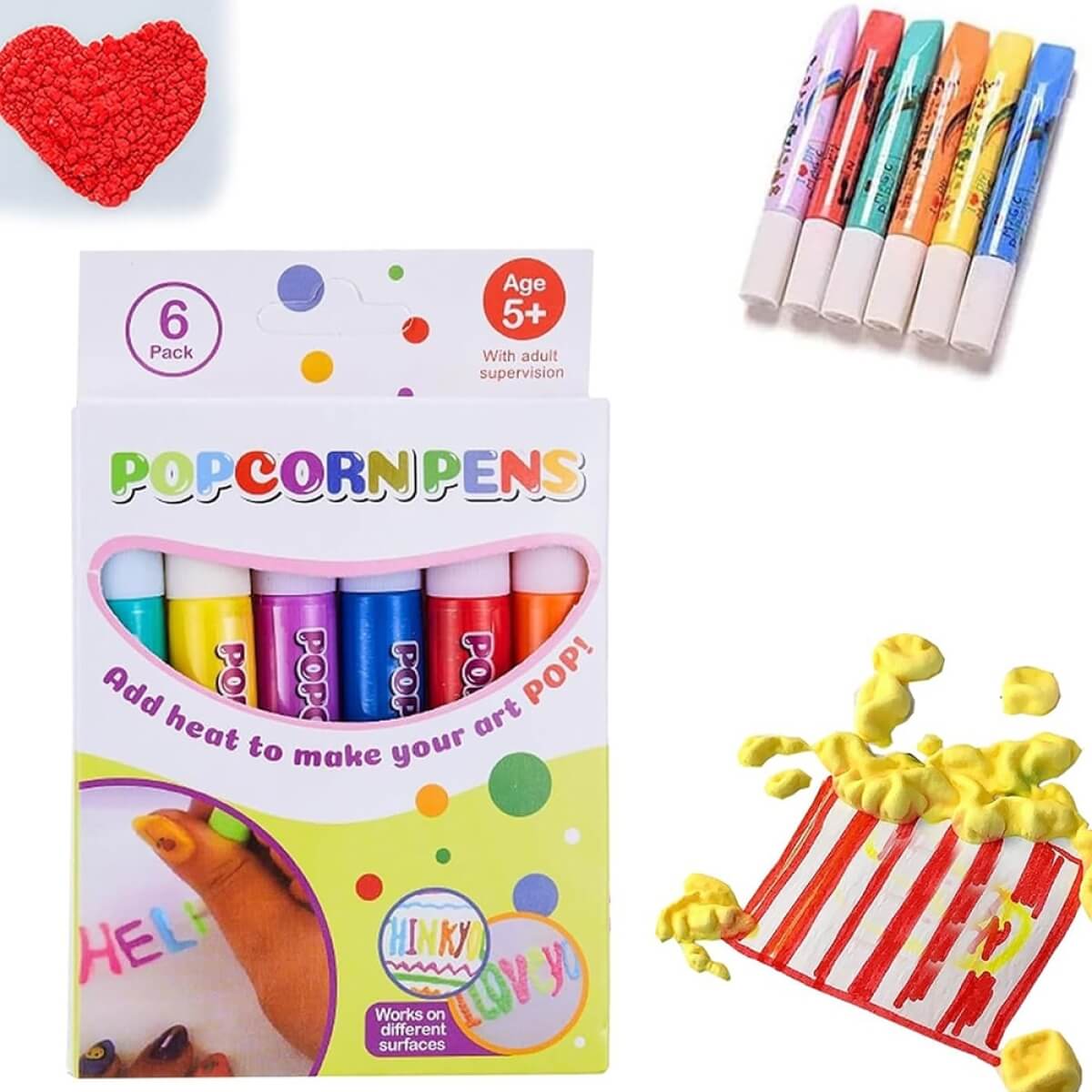 Flomasteriai su 3D efektu, Popcorn