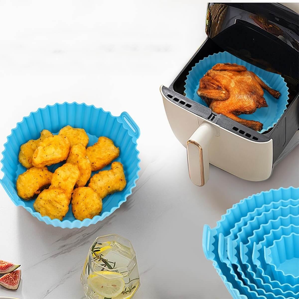 Silikoninės formos karšto oro gruzdintuvėms, 6 vnt.