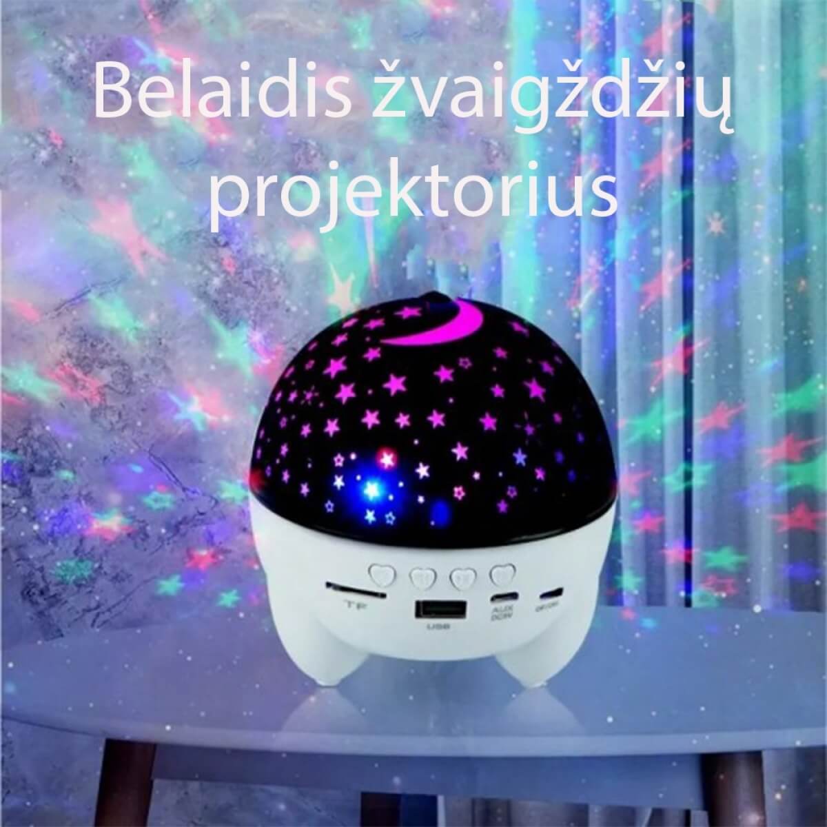 Žvaigždžių projektorius kolonėlė, bluetooth