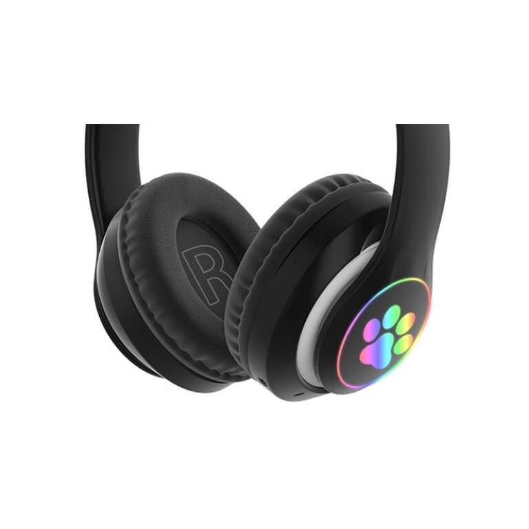 Bevielės ausinės su led , juodos