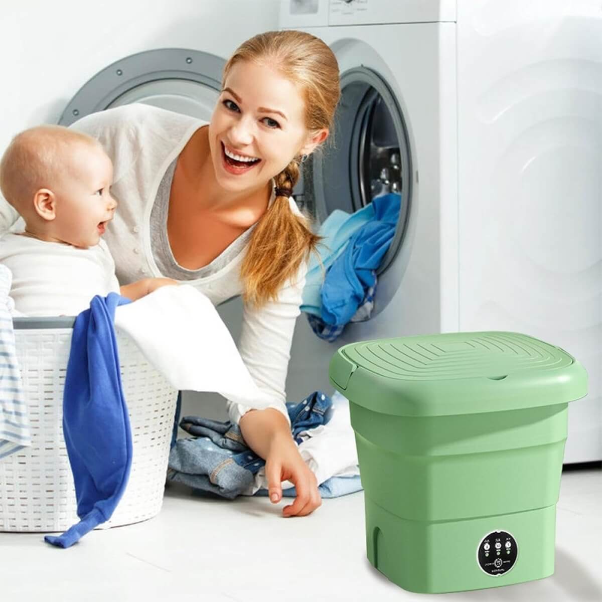 Kelioninė skalbimo mašina su kibiru, 8l