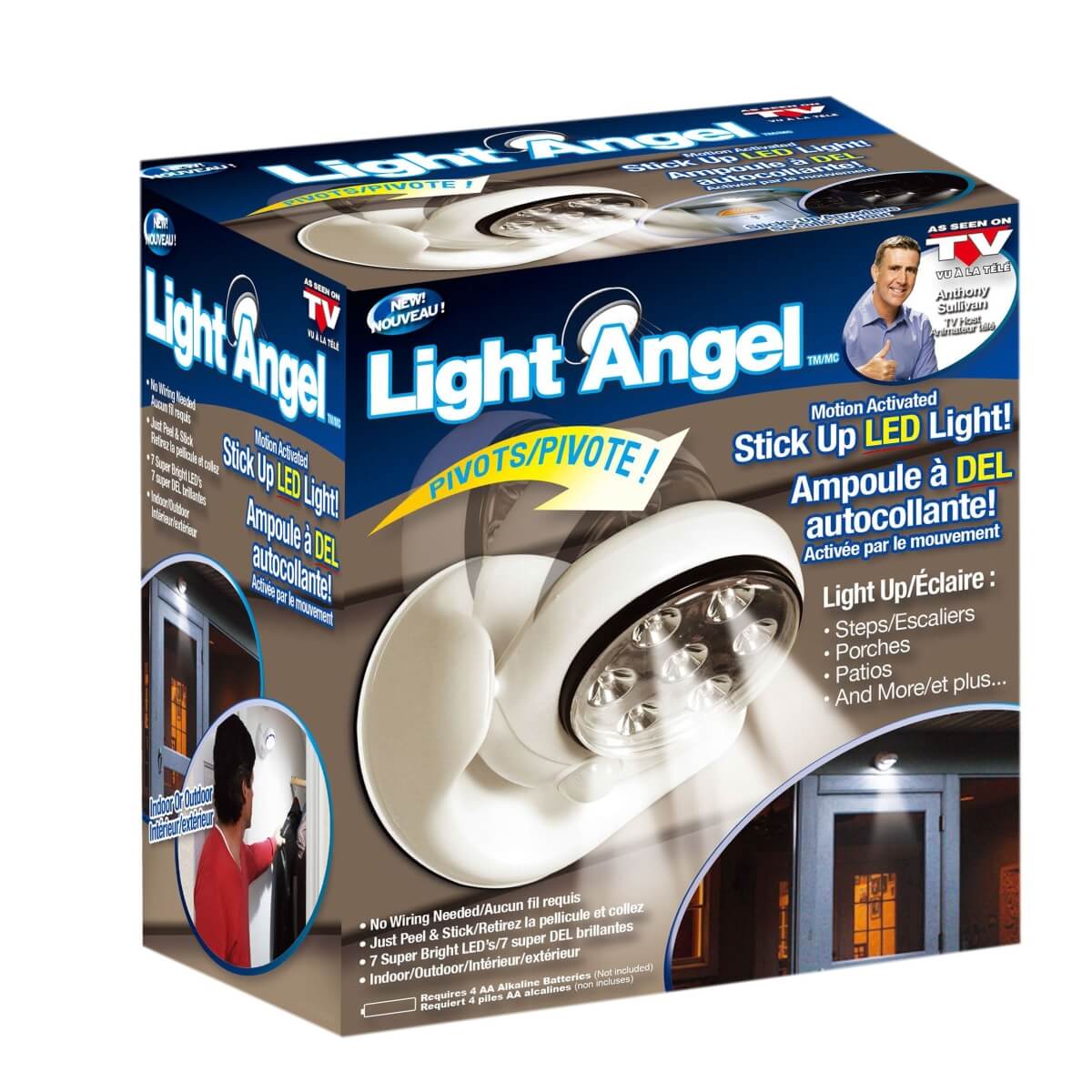 Led šviestuvas su judesio jutikliu, 4 AA