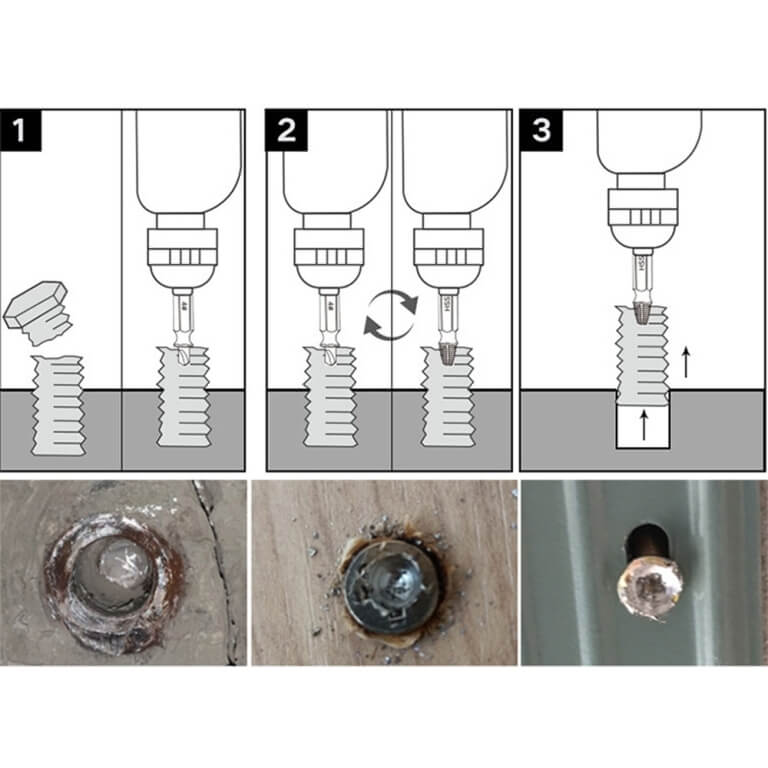 Nulūžusių varžtų išsuktuvai, 4 Vnt.