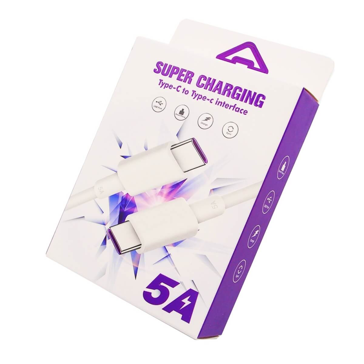 Krovimo laidas TYPE-C -TYPE-C 5A, 1m