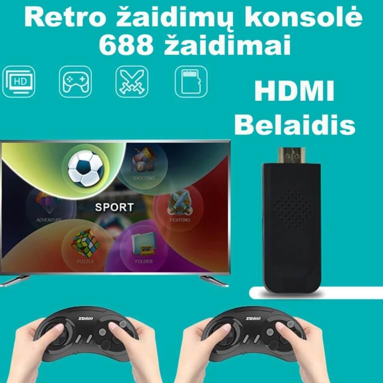 Retro žaidimų konsolė Hdmi SG800