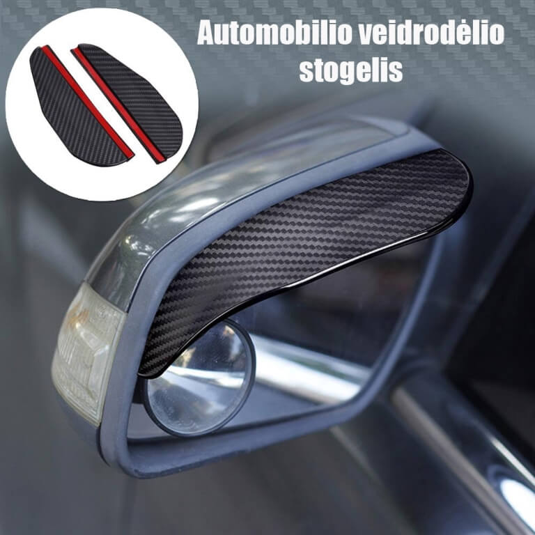 Automobilio veidrodėlio stogelis Carbon 2vnt.