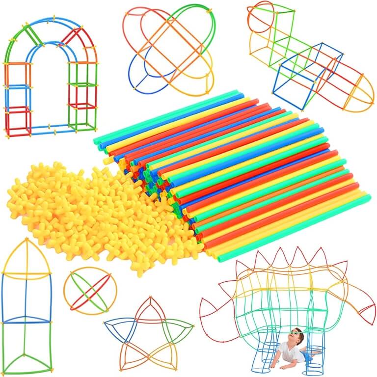 Konstruktorius sujungiami šiaudeliai, 500 vnt.