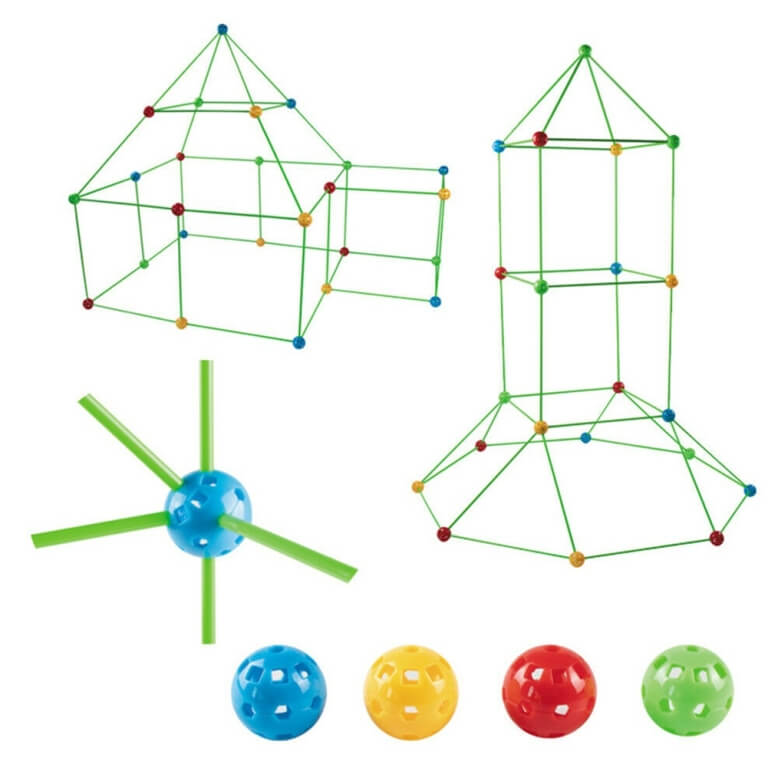 Konstruktorius sujungiami šiaudeliai, 88 dalių