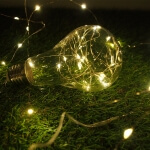 Girlianda su baterijom 50 led, Šiltai Balta