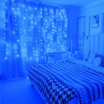 Led usb užuolaida girlianda, 3x3m  mėlyna