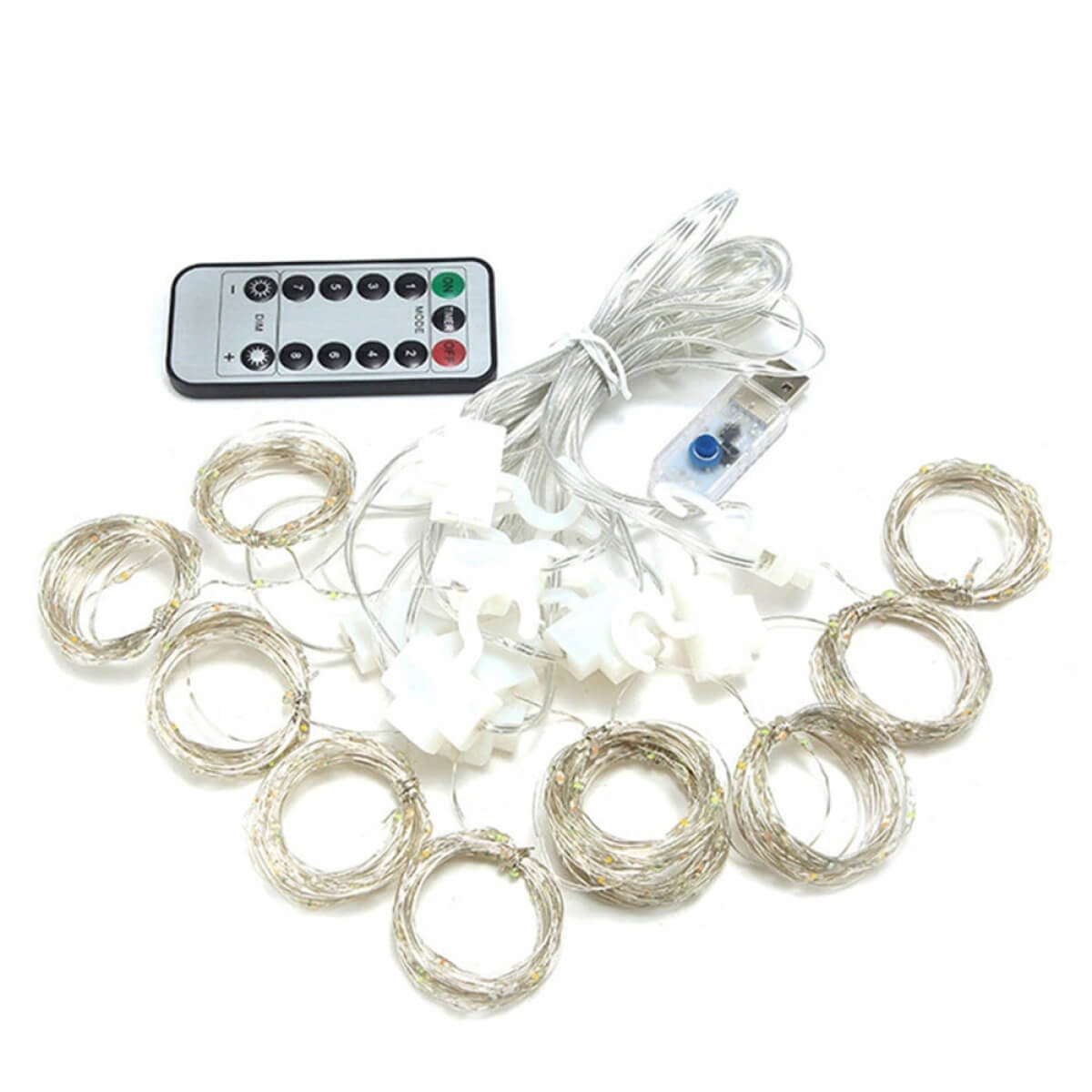 Led usb užuolaida girlianda, 3x3m spalvota