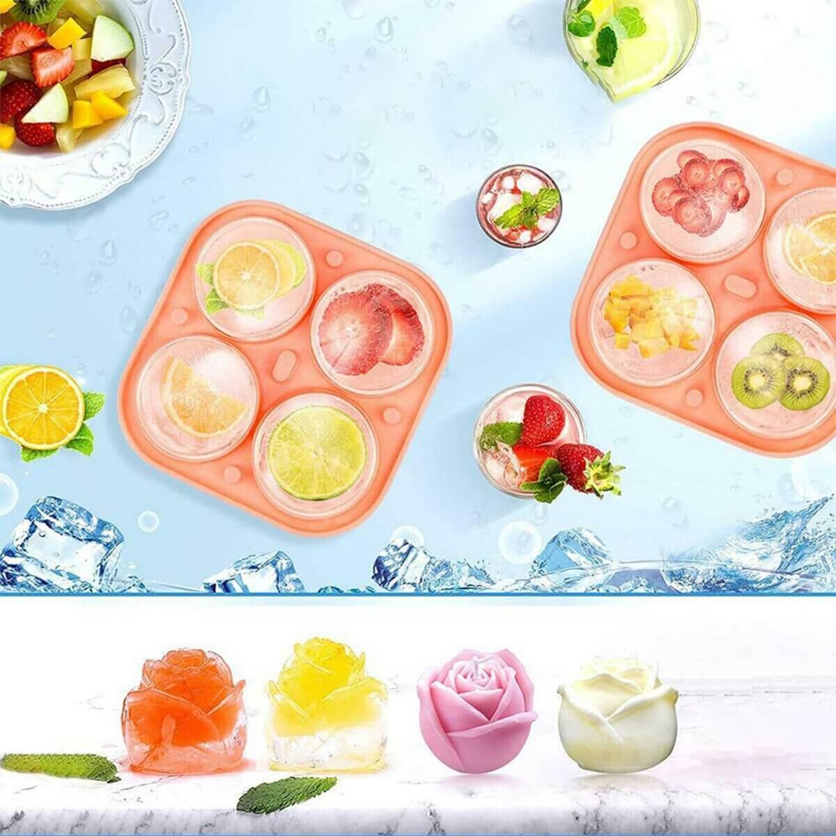 Silikoninė forma ledukams, Rožė