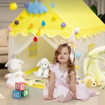 Vaikiška palapinė namelis, 100x120x140 cm