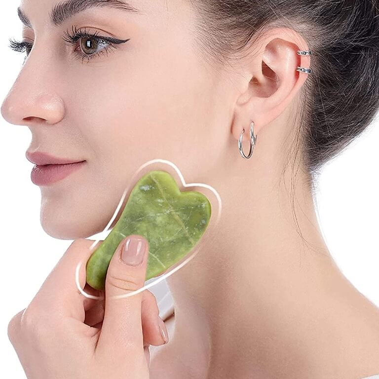 Nefrito plokštelė veido masažuoklis, GUASHA