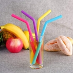 Silikoniniai šiaudeliai, 6 vnt.