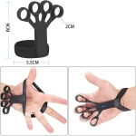 Rankos pirštų treniruoklis, juoda