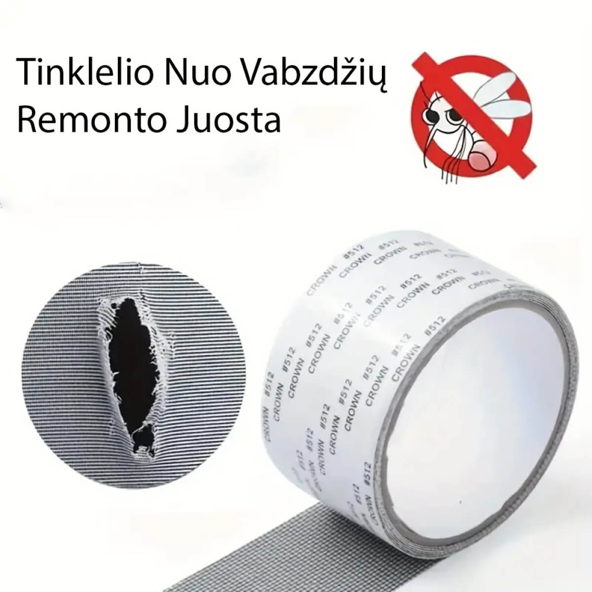 Tinklelio nuo vabzdžių remonto juosta, 2m