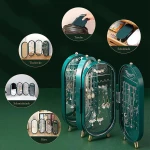 Papuošalų dėžutė su veidrodžiu žalia