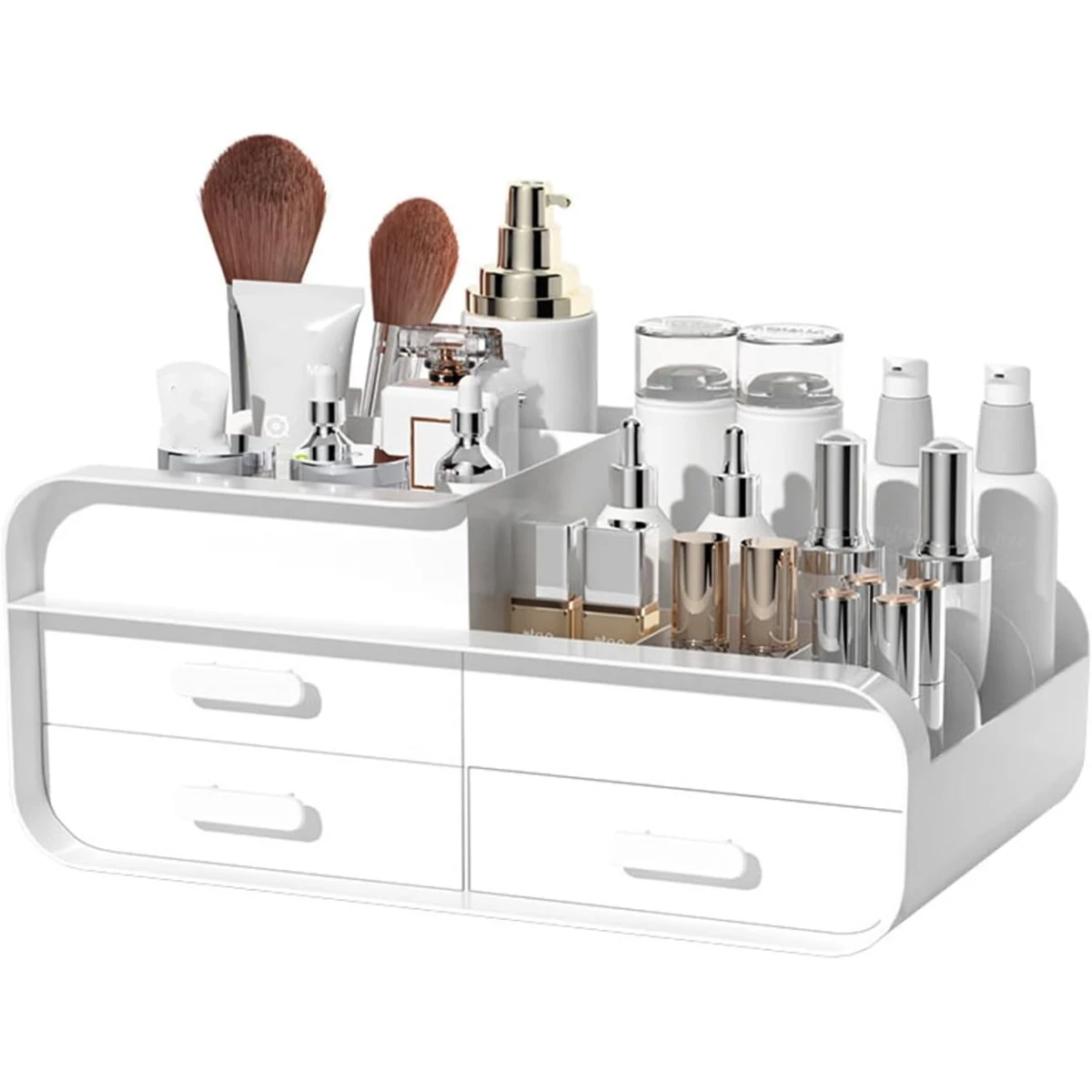 Kosmetikos ir papuošalų dėžutė su 3 stalčiais