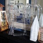 Skaidrus auskarų ir papuošalų stovas, 4 dalių