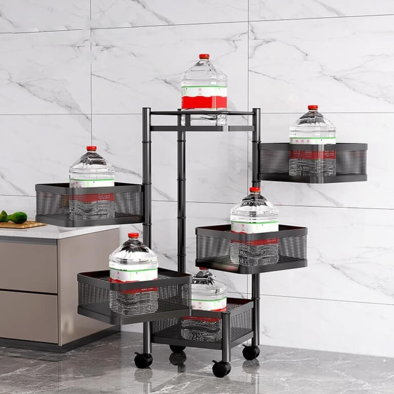 Daugiafunkcinė lentyna su ratukais