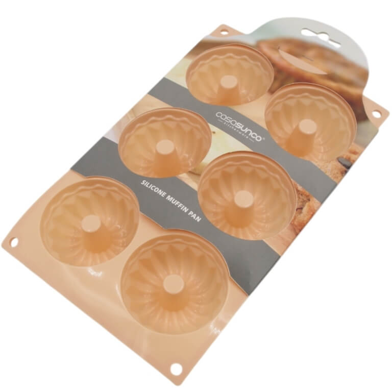 Silikoninė kepimo forma keksiukams (6 vietų)