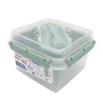 Kvadratinė maisto dėžutė su įrankiais ir vidiniu skyriumi (2,25 l)