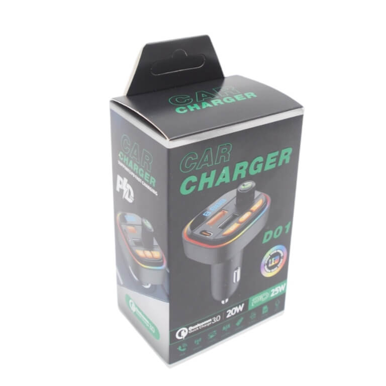 Automobilinis įkroviklis su Bluetooth FM siųstuvu D01