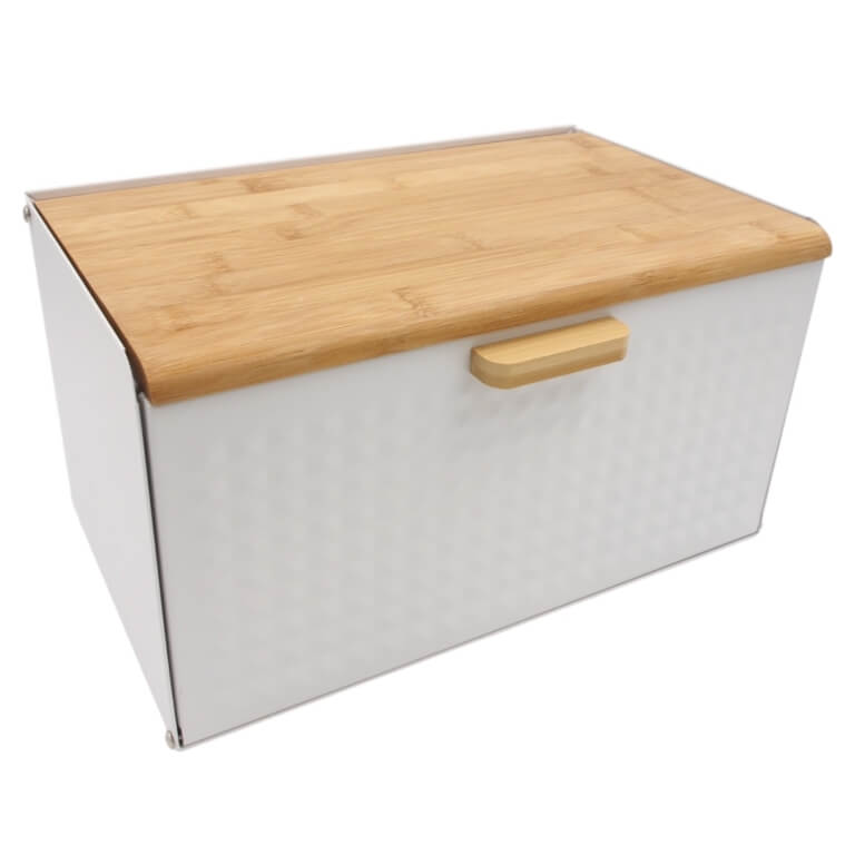 Metalinė duoninė su bambuko dangčiu