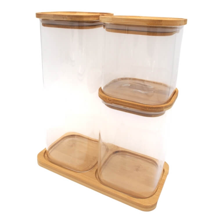 Stikliniai maisto saugojimo indeliai