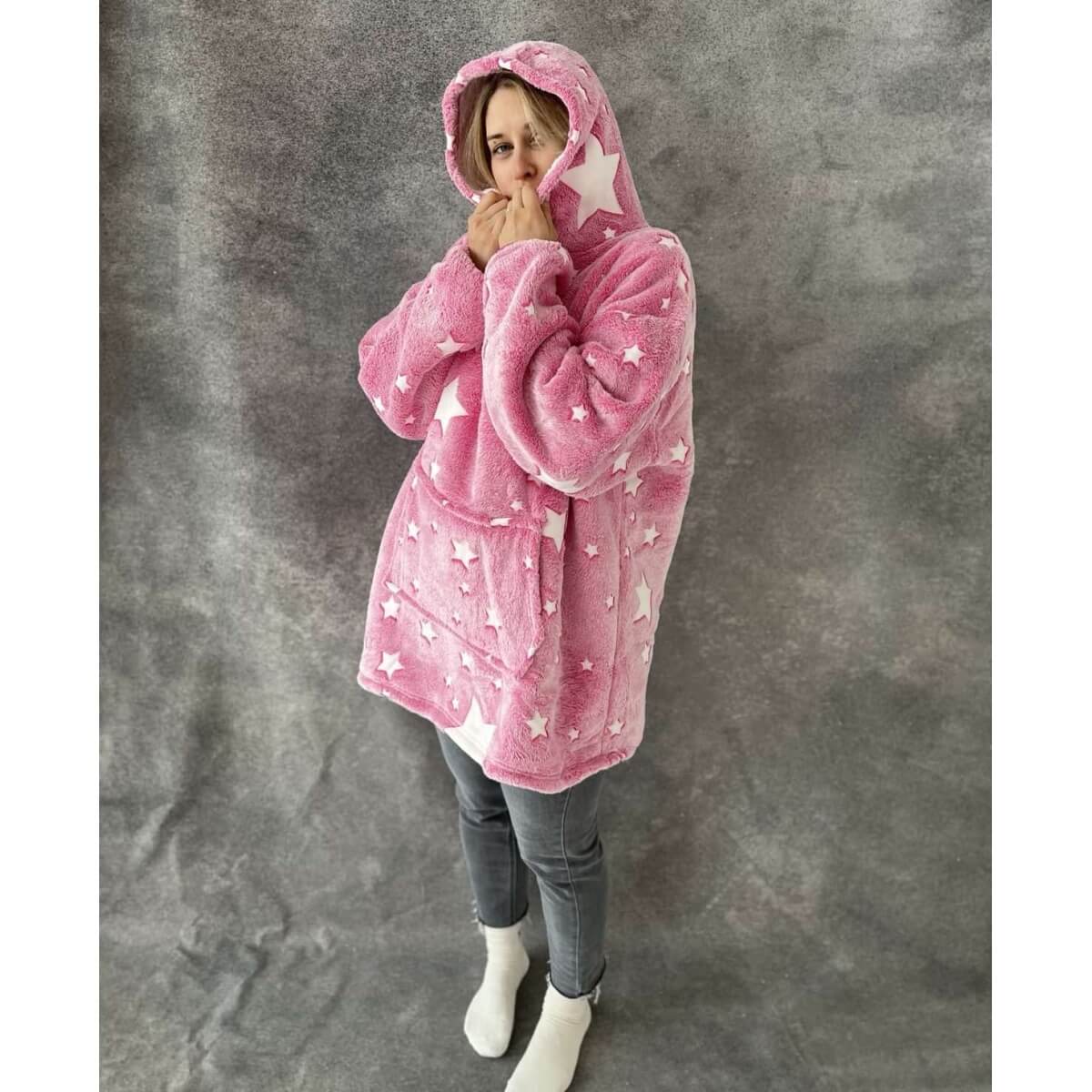 Pledas džemperis šviečiantis XXL , rožinė