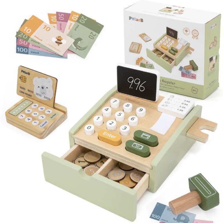 Medinis kasos aparatas, Viga Toys  žalias