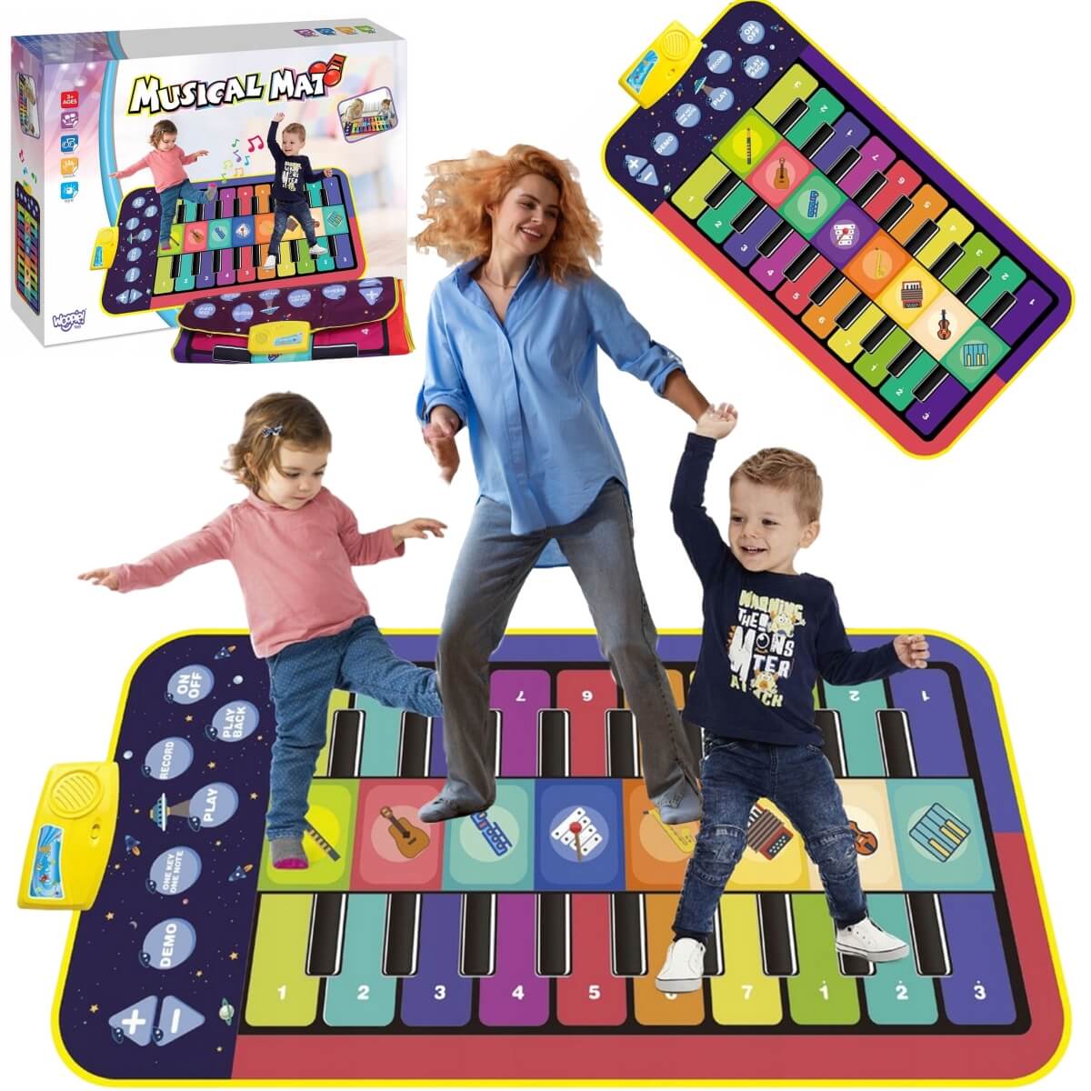 Muzikinis kilimėlis WOOPIE Fortepijonas 10 klavišų 8 garsai
