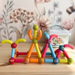 Magnetinės kaladėlės Woopie 52 dalys su dėklu ir raidėmis