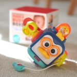 Sensorinis žaislas Woopie Pingvinas interaktyvus kubas su garsais