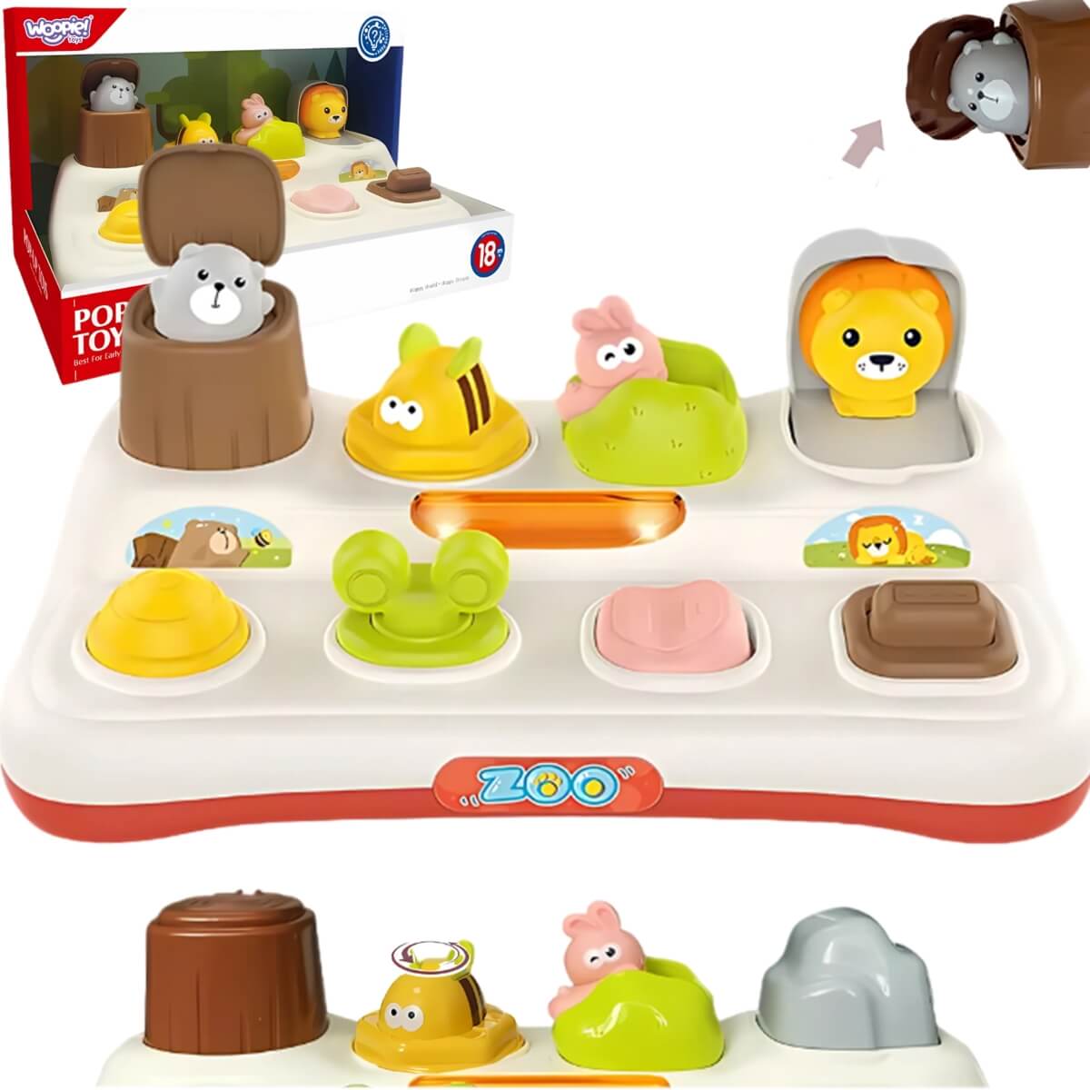 Interaktyvus žaislas Woopie Pop-up gyvūnai nuo 18 mėn