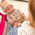 Kūdikio lėlė Woopie 46 cm Rudas zuikučio kostiumas