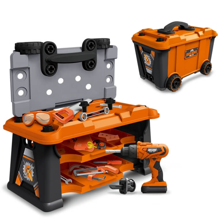 Įrankių rinkinys vaikams Woopie Dirbtuvės 2in1 65 dalys su lagaminu