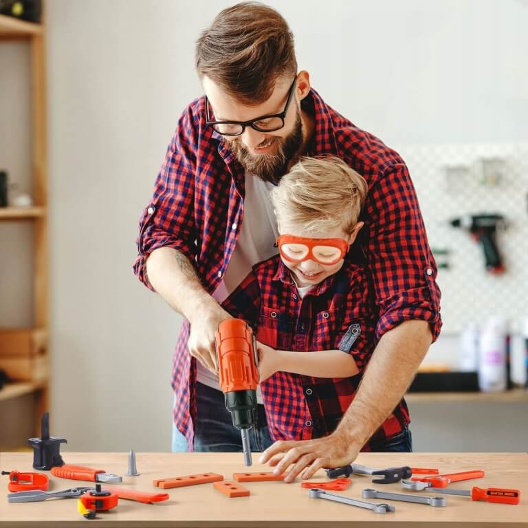 Įrankių rinkinys vaikams Woopie Dirbtuvės 2in1 65 dalys su lagaminu