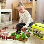 Gyvūnų figūrėlės Woopie Ferma 57 vnt Su dėklu 3+ metų