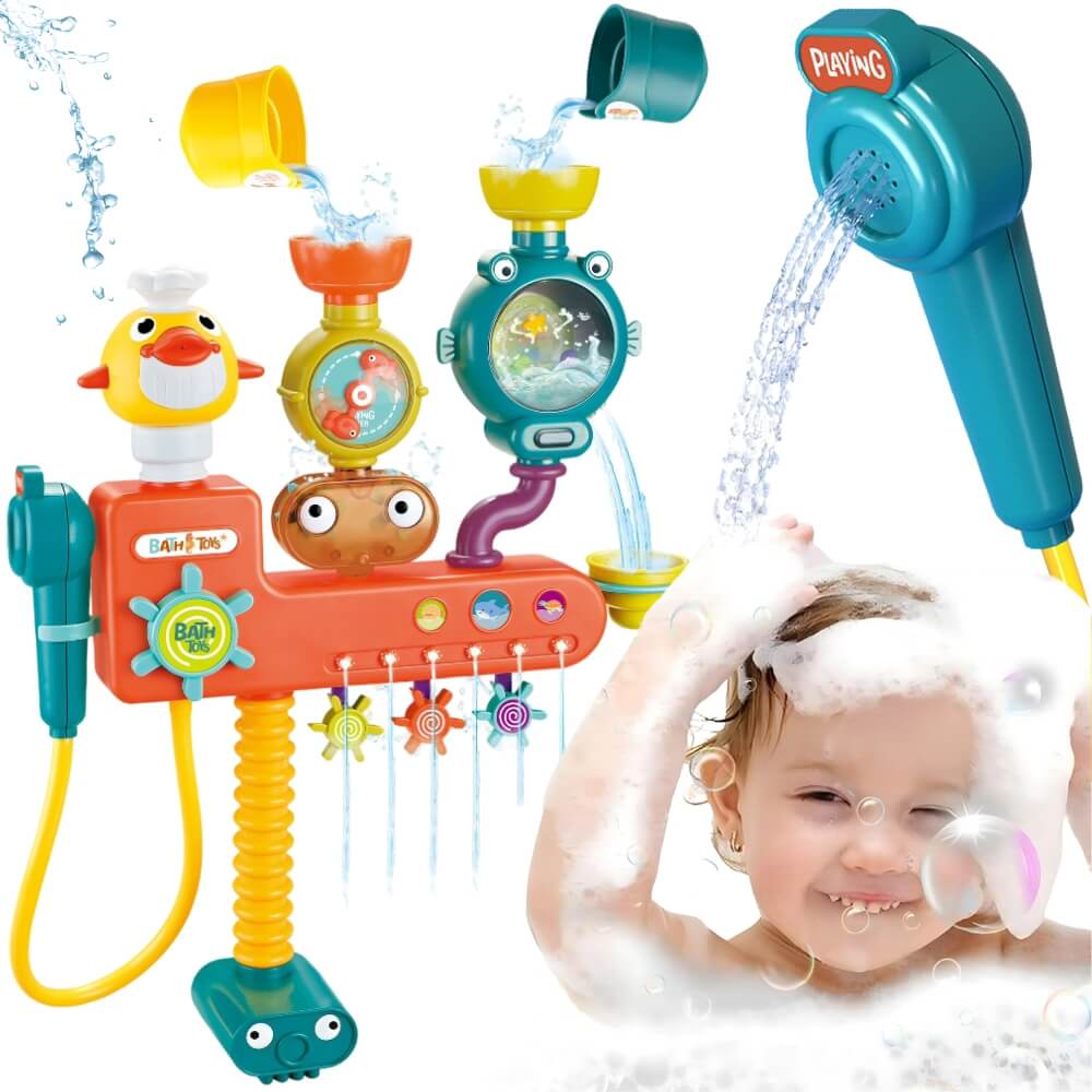 194210.jpg Vonios žaislas Woopie Vandens antis Su siurbtukais ir dušu 18+ mėn