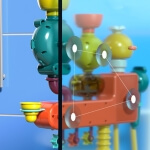 Vonios žaislas Woopie Vandens antis Su siurbtukais ir dušu 18+ mėn