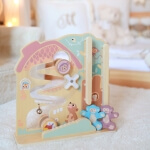 Medinė lenta Tooky Toy Edukacinė 2in1 Bėgimo takelis 18m+