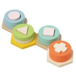 Formų rūšiavimo rinkinys Medinis 16d Pastelinės spalvos