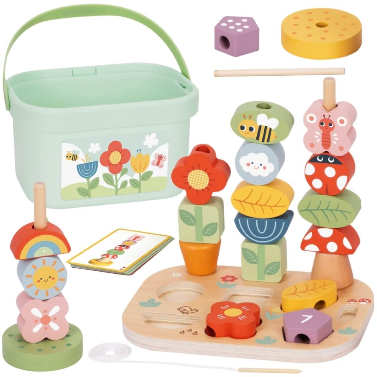 Medinė dėžutė Tooky Toy Magic Garden  7in1 Edukacinė 3+