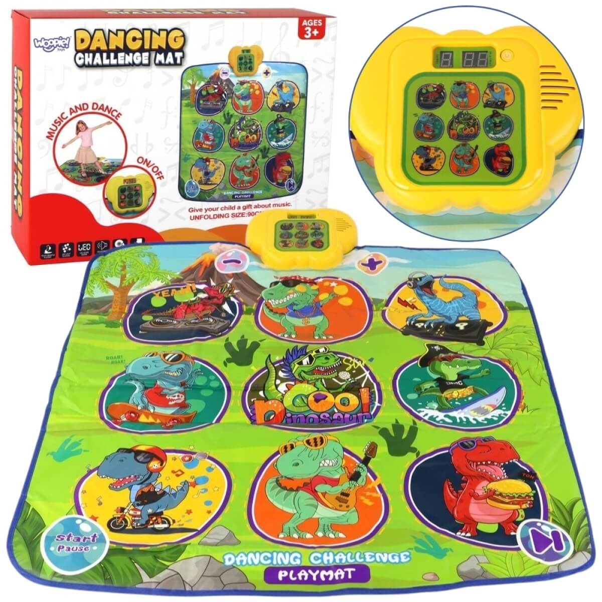 Muzikinis kilimėlis Dinosaur Music Mat su dinozaurais ir šokiais