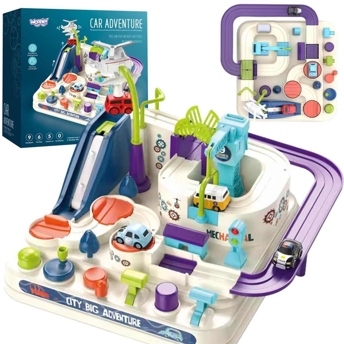 Interaktyvi trasa vaikams WOOPIE Miesto transportas su kliūtimis 3+